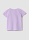 Girls' regular fit violet pure cotton T-shirt with floral print_1