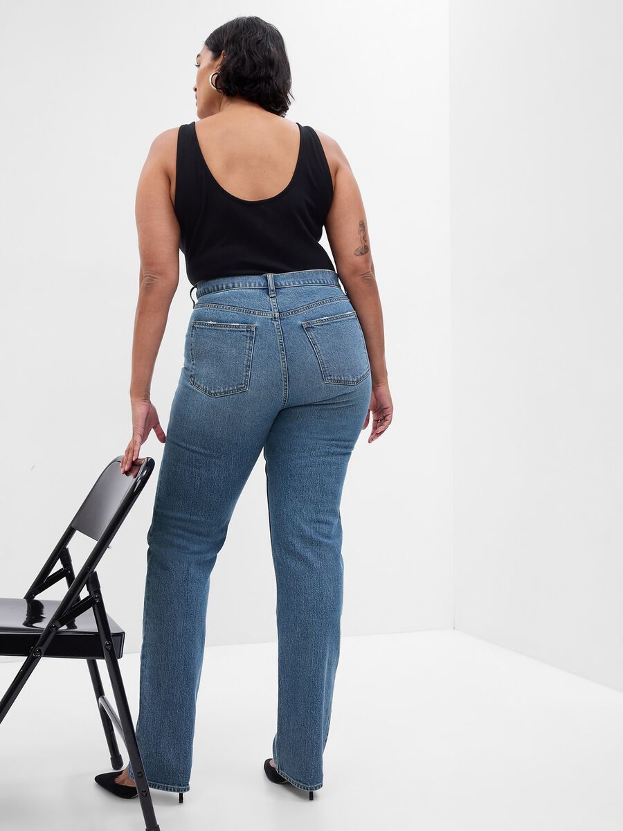 Jeans straight fit a vita alta_4