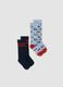 2-pack of blue and red organic stretch cotton knee-high socks_0