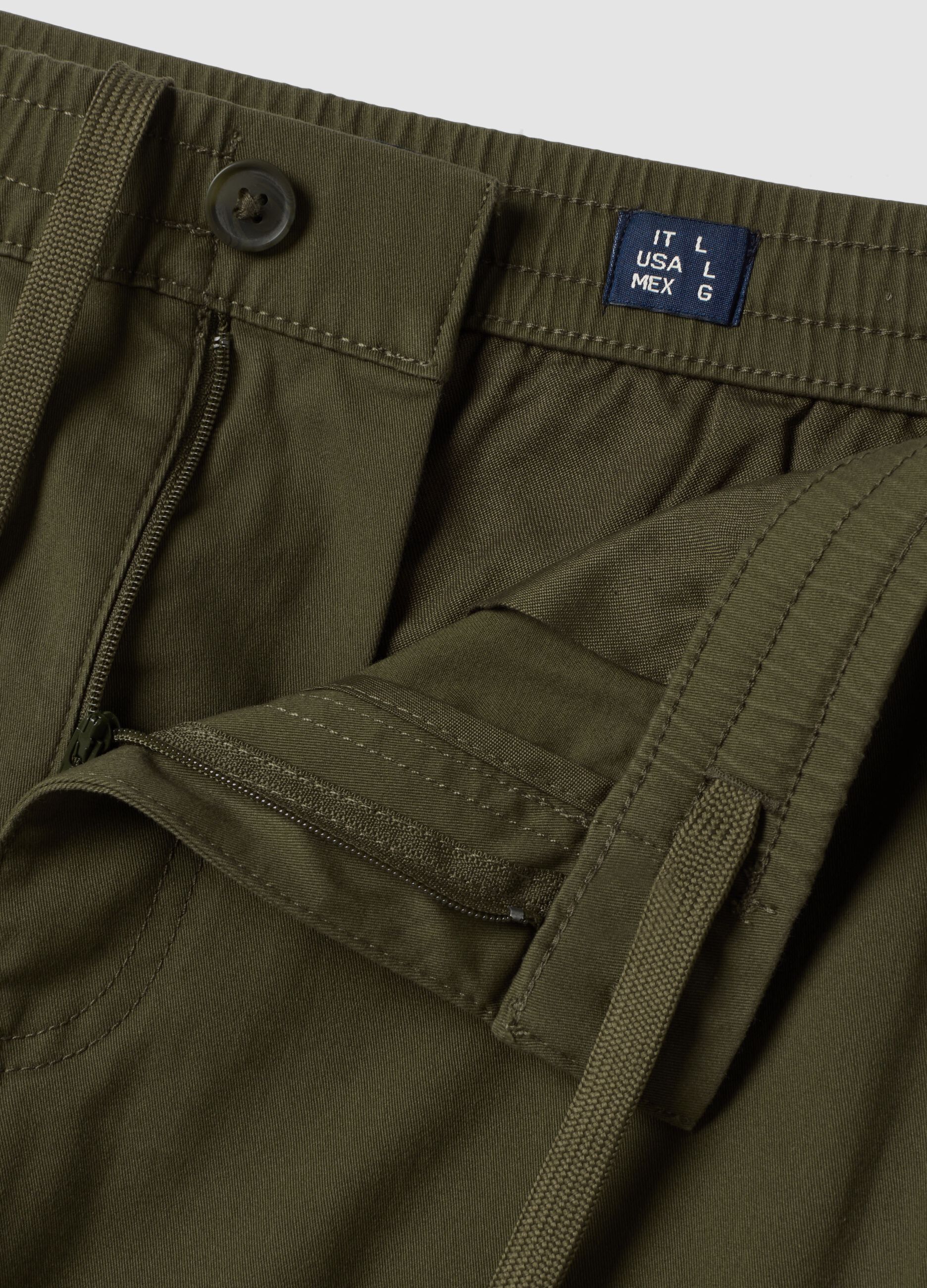 Green slim-fit stretch cotton cargo trousers
