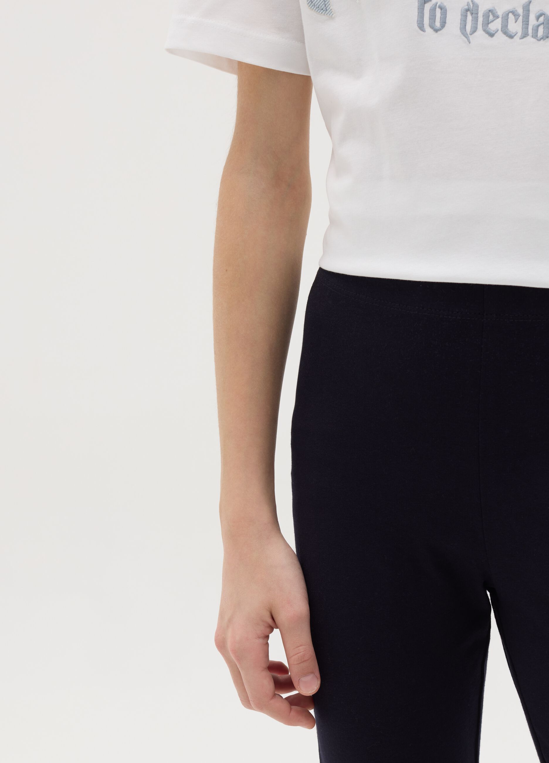 Solid colour stretch leggings