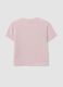 Pink cropped pure cotton T-shirt with graphic print, regular fit_5