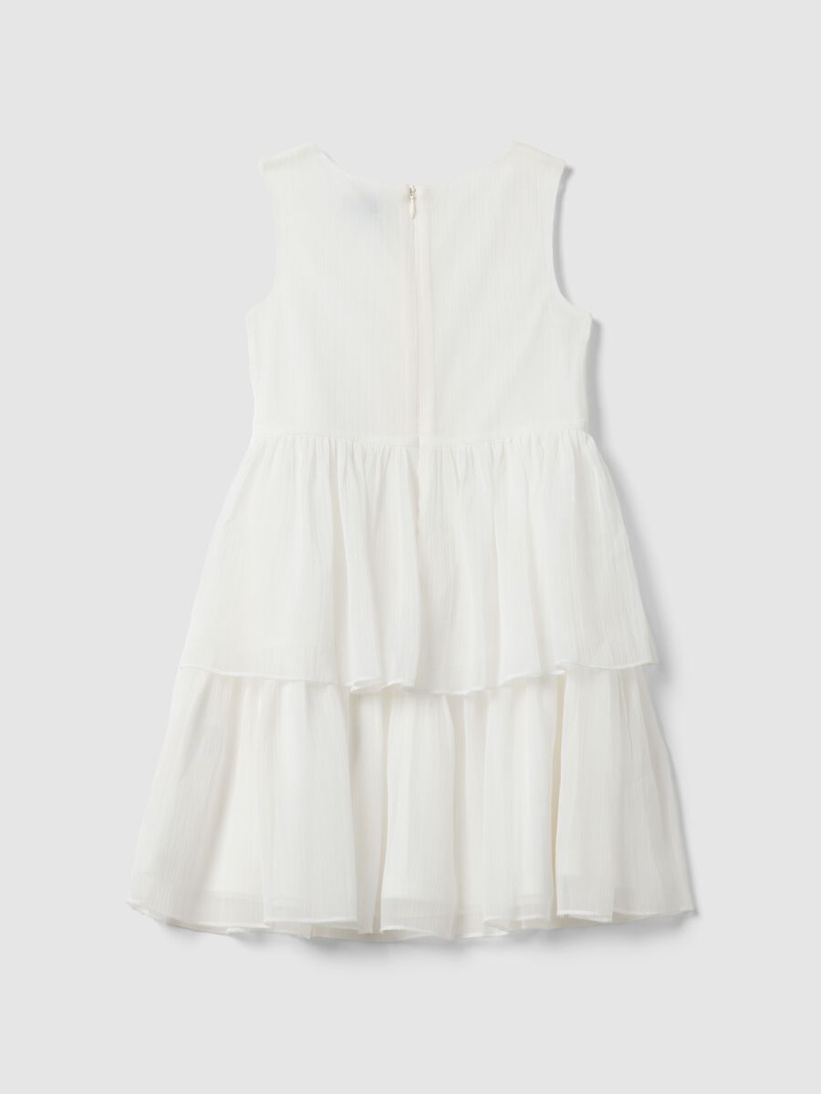 Vestito in puro cotone bianco regular fit per bambina_1