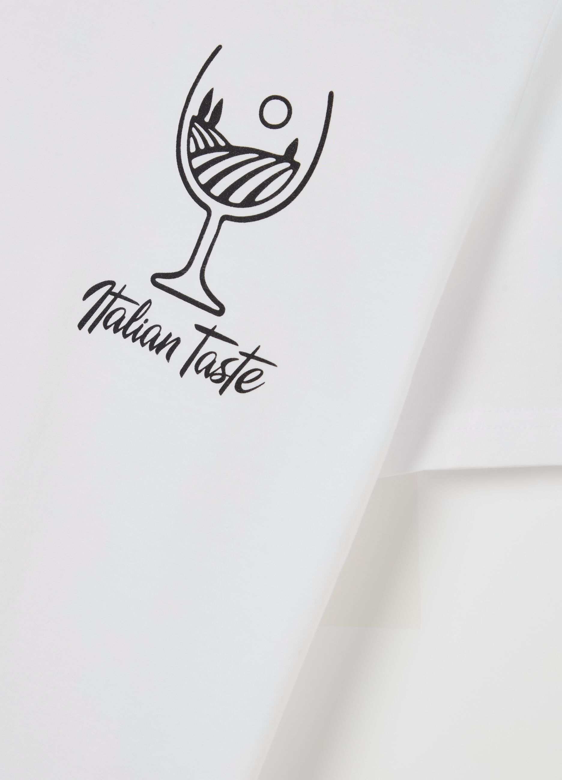 Cotton T-shirt with "Italian Taste" print