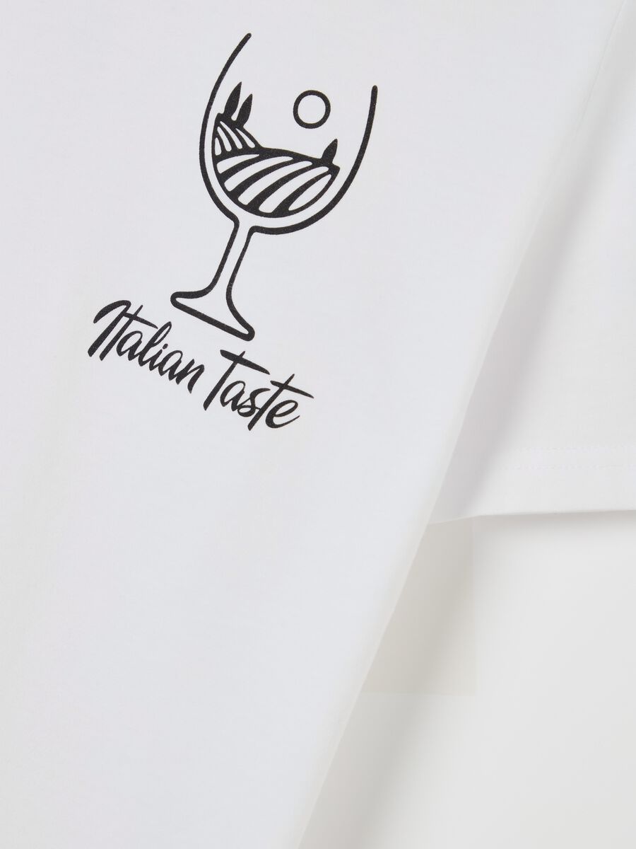 Cotton T-shirt with "Italian Taste" print_5