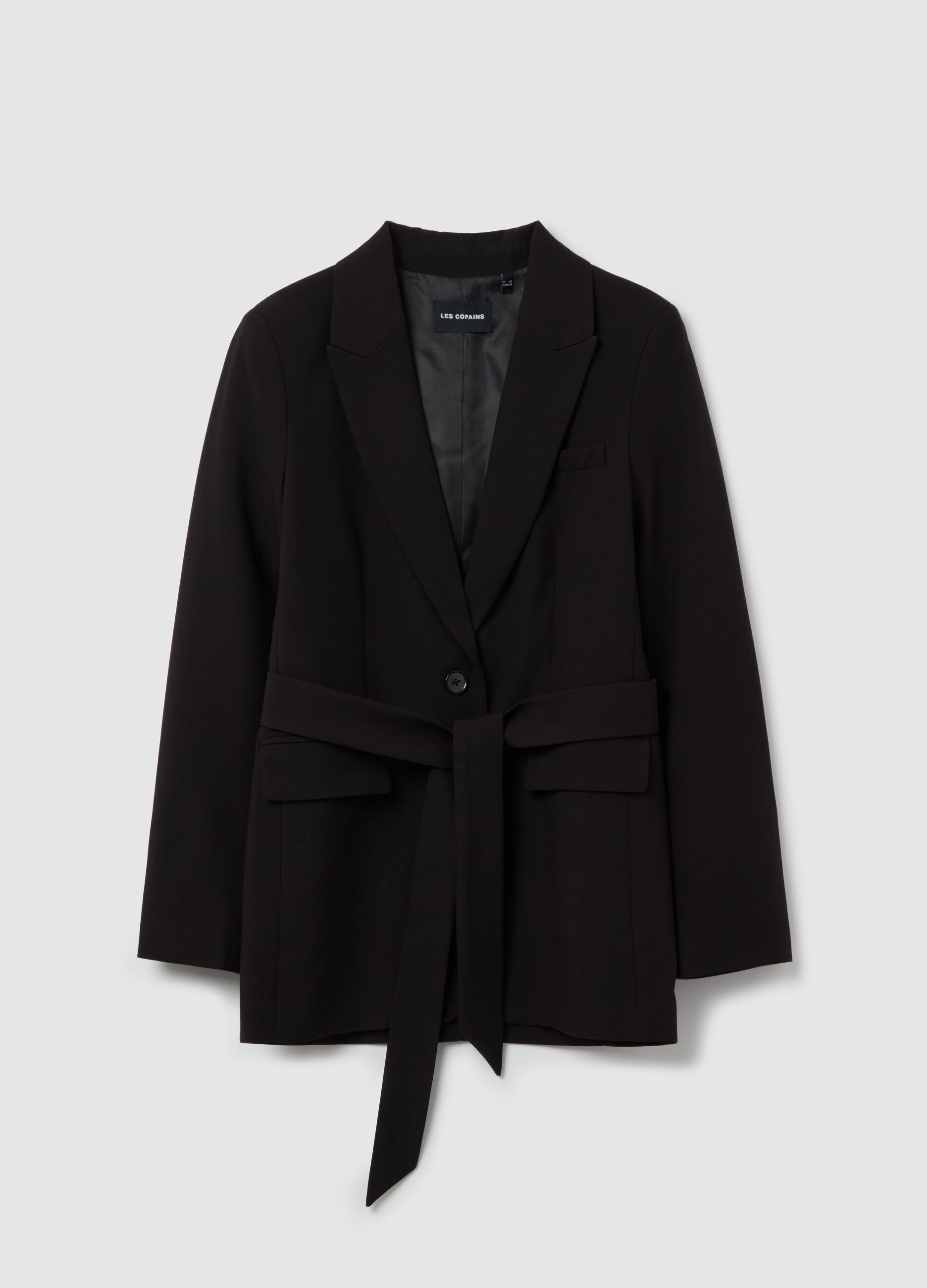Blazer monopetto con cintura