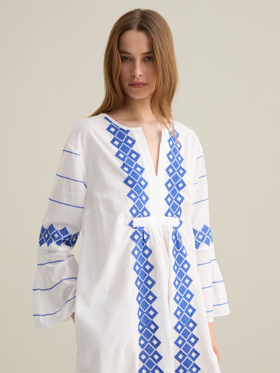 Women's dress in pure cotton multicolor regular fit_2