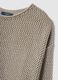 Maglione in misto viscosa beige regular fit con lavorazione a maglia_5