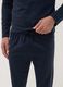 Pigiama blu in puro cotone organico con scollo serafino regular fit_2