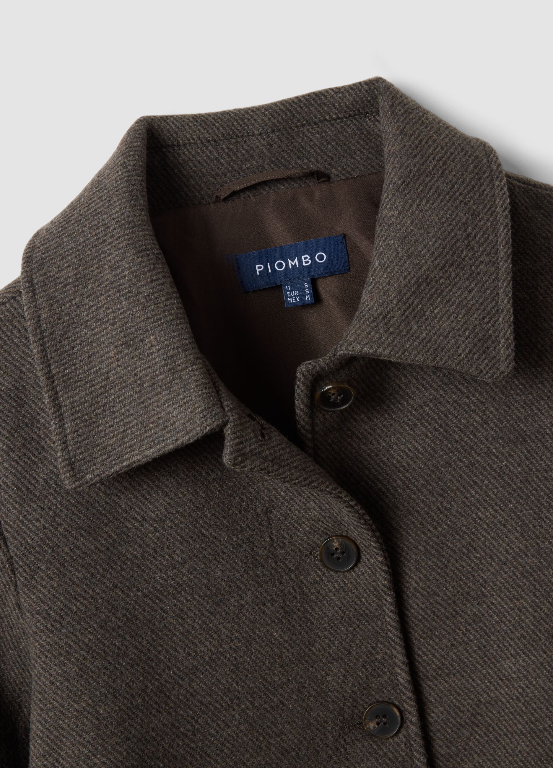 Brown wool and viscose-blend regular-fit blazer