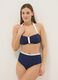 Blue and white bandeau bikini top in stretch fabric_1