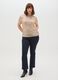 Beige short sleeve regular fit t-shirt with sequins_1