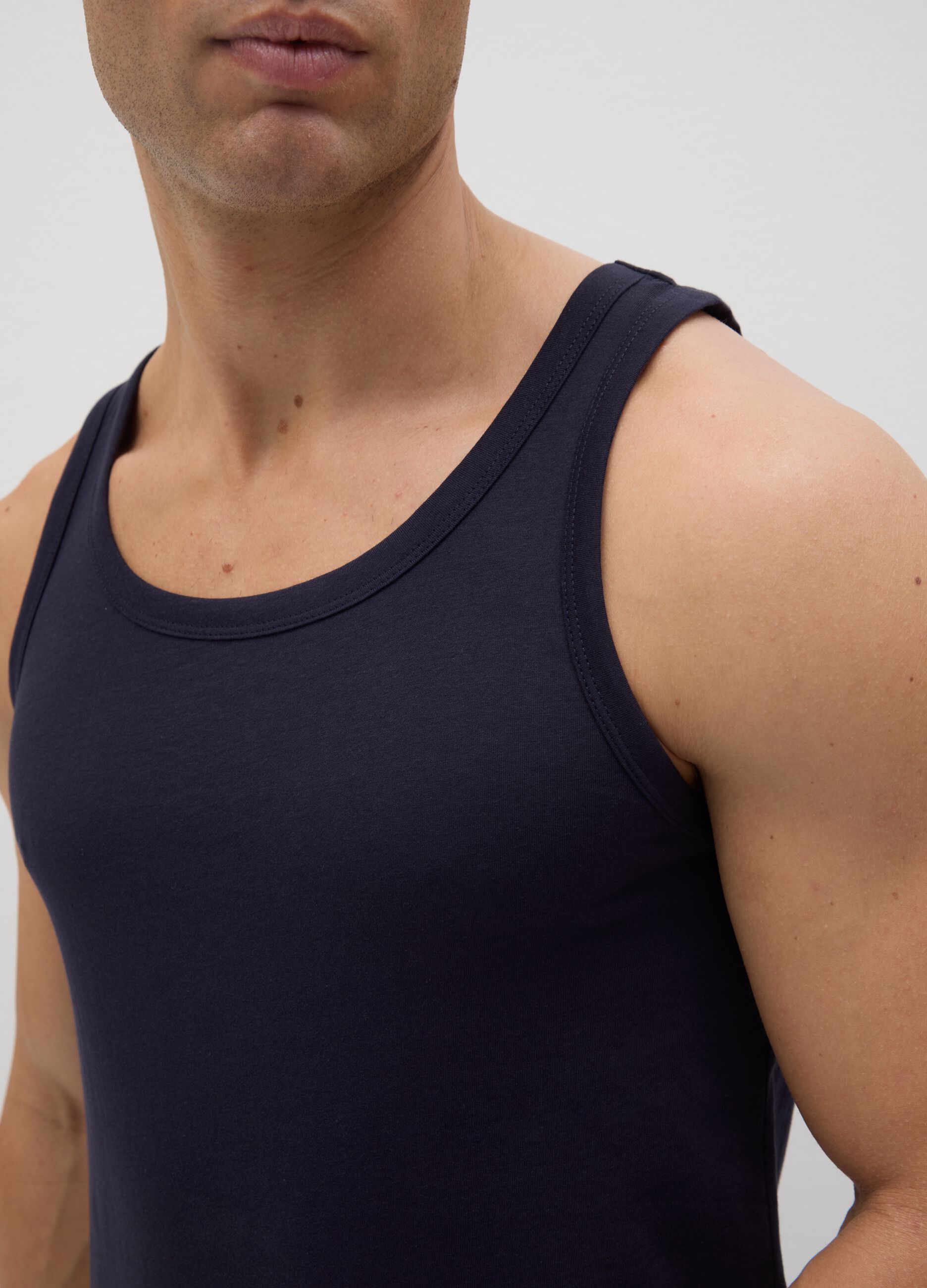 Blue cotton vest