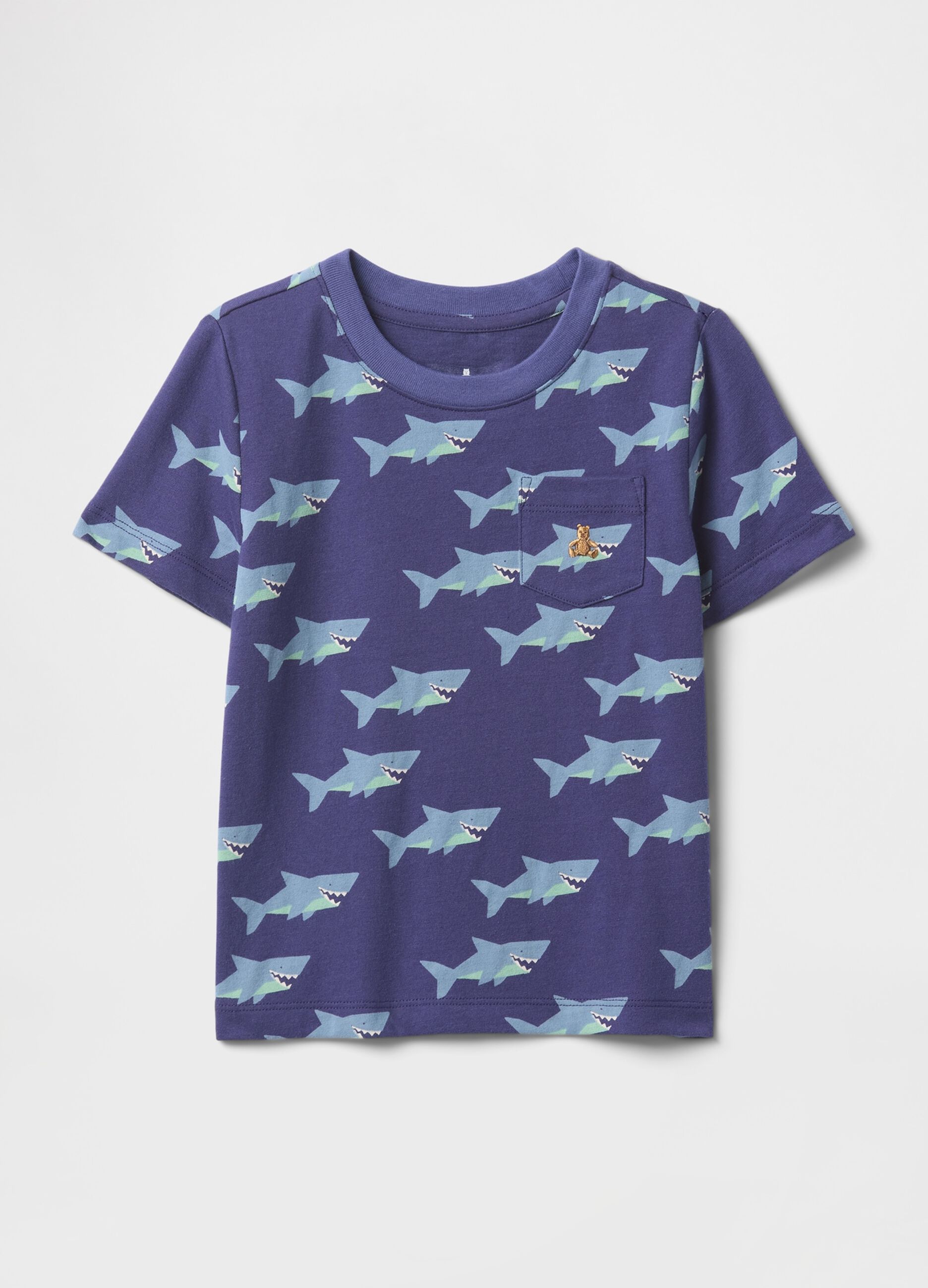 Blue T-shirt with shark print