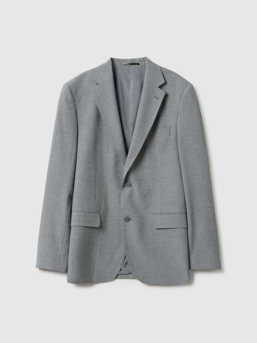 Grey Slim Fit Single Breasted Jacket_4