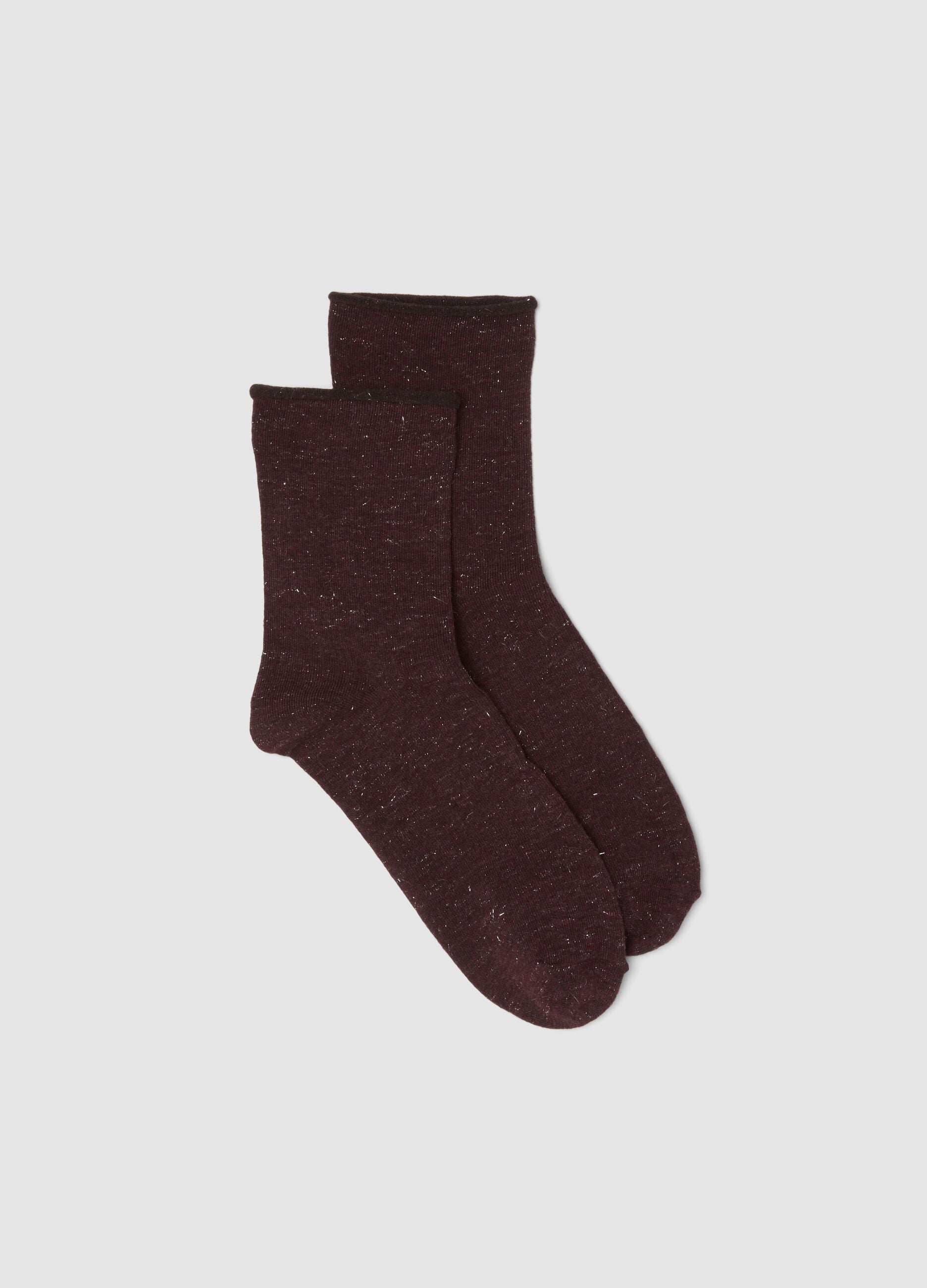 Red socks in stretch viscose
