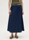 Women's long skirt in pure blue cotton regular fit_1