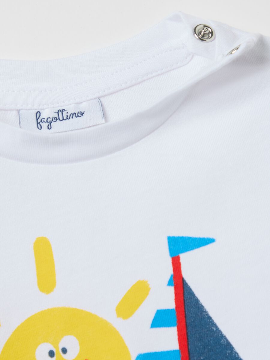 Cotton T-shirt with print and long sleeves_2