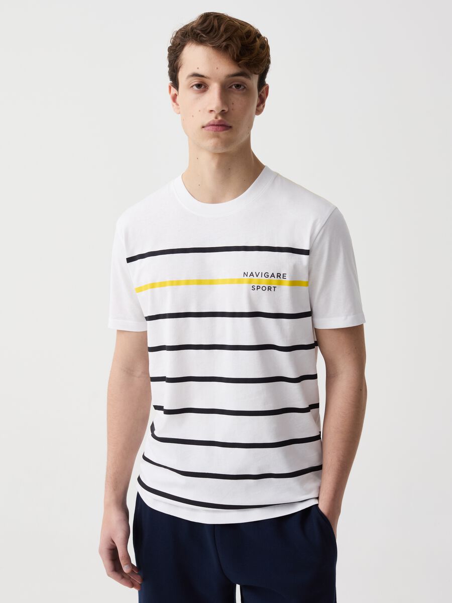 Striped T-shirt with Navigare Sport print_0