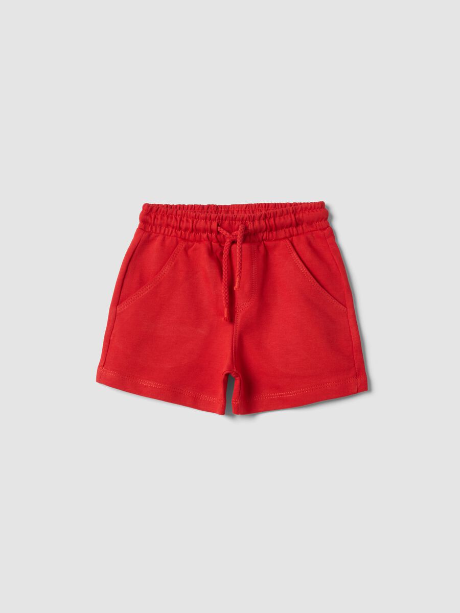 Red pure cotton shorts_0