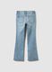 Girls' blue stretch cotton flare jeans_1