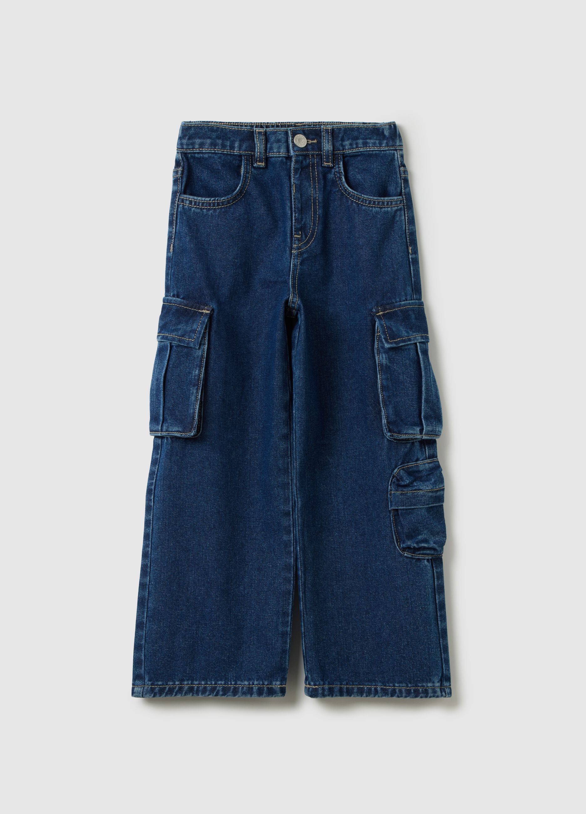 Girl's jeans in pure cotton denim regular fit