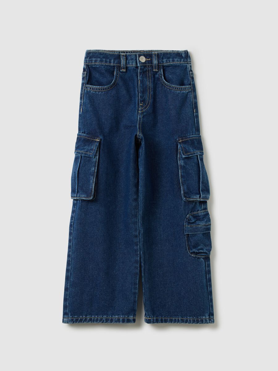Girl's jeans in pure cotton denim regular fit_0