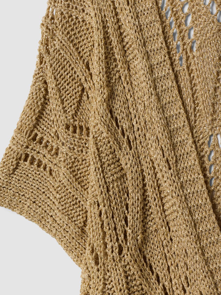 Cardigan beige in misto viscosa traforato_5