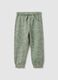 Green pure cotton children's trousers regular fit with prints_0