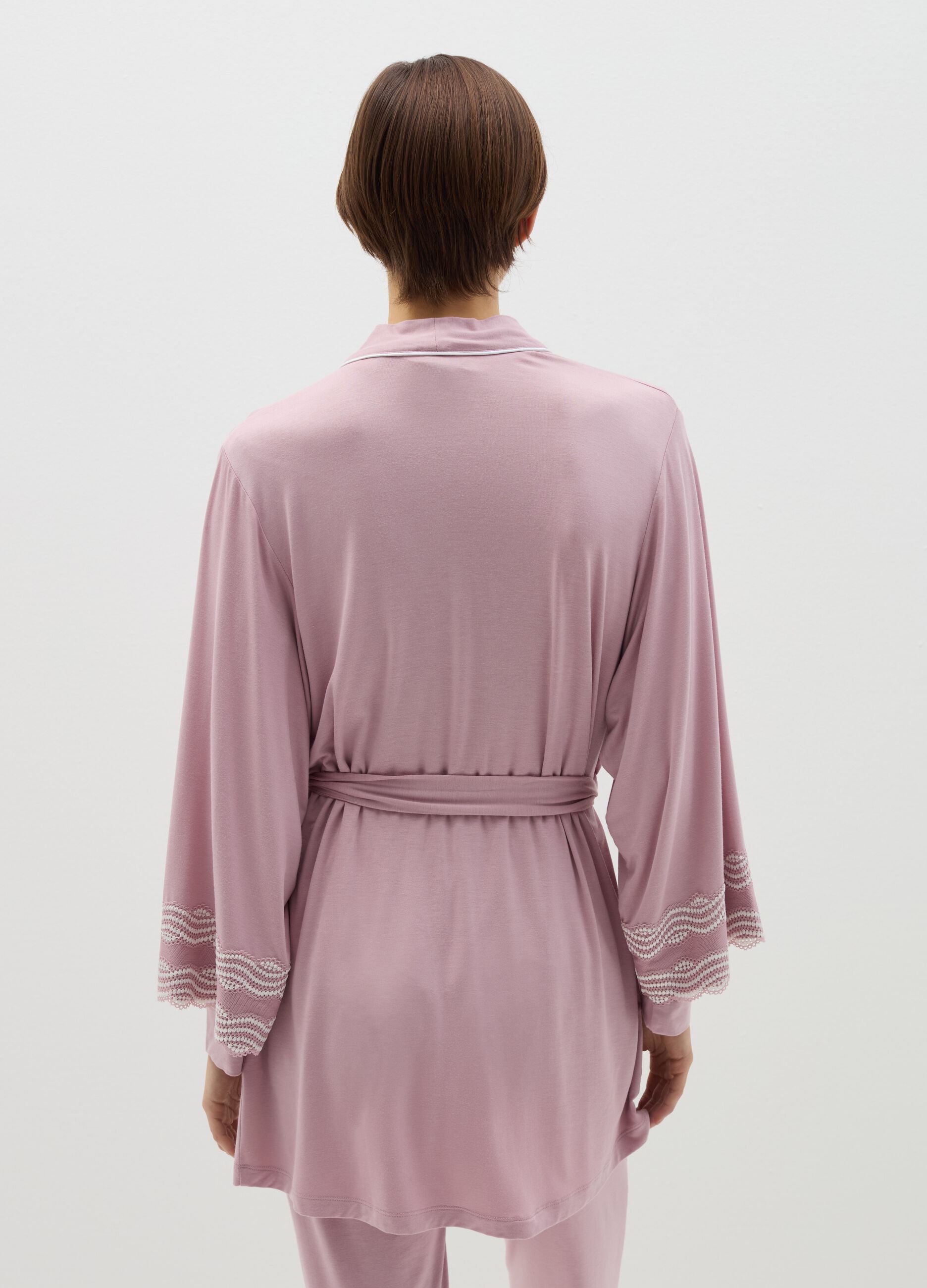 Modal robe with contrasting details