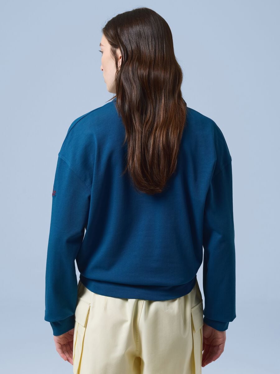 Polo a maniche lunghe blu in puro cotone ALTAVIA SAILING_3