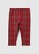 Girls' Multicolour Check Skinny Leggings in Stretch Cotton_0