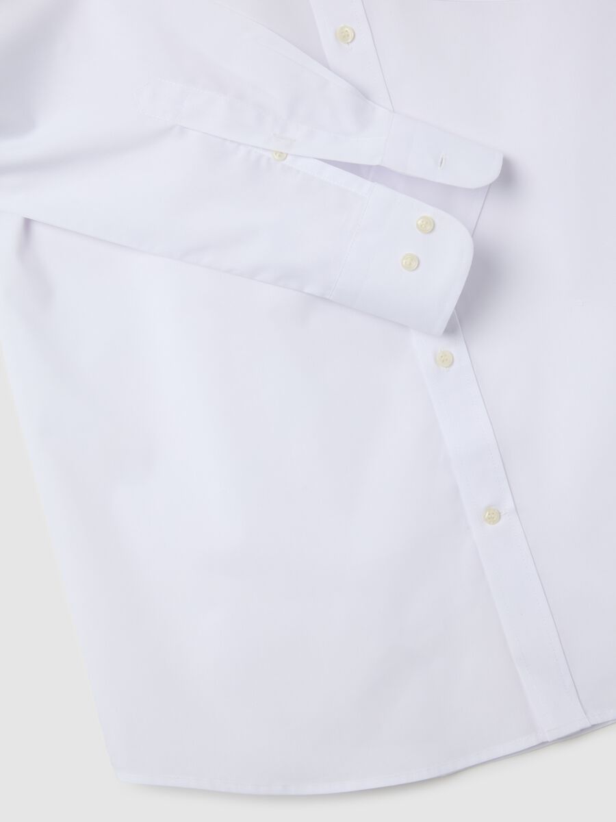 Men's white easy iron cotton blend shirt_1