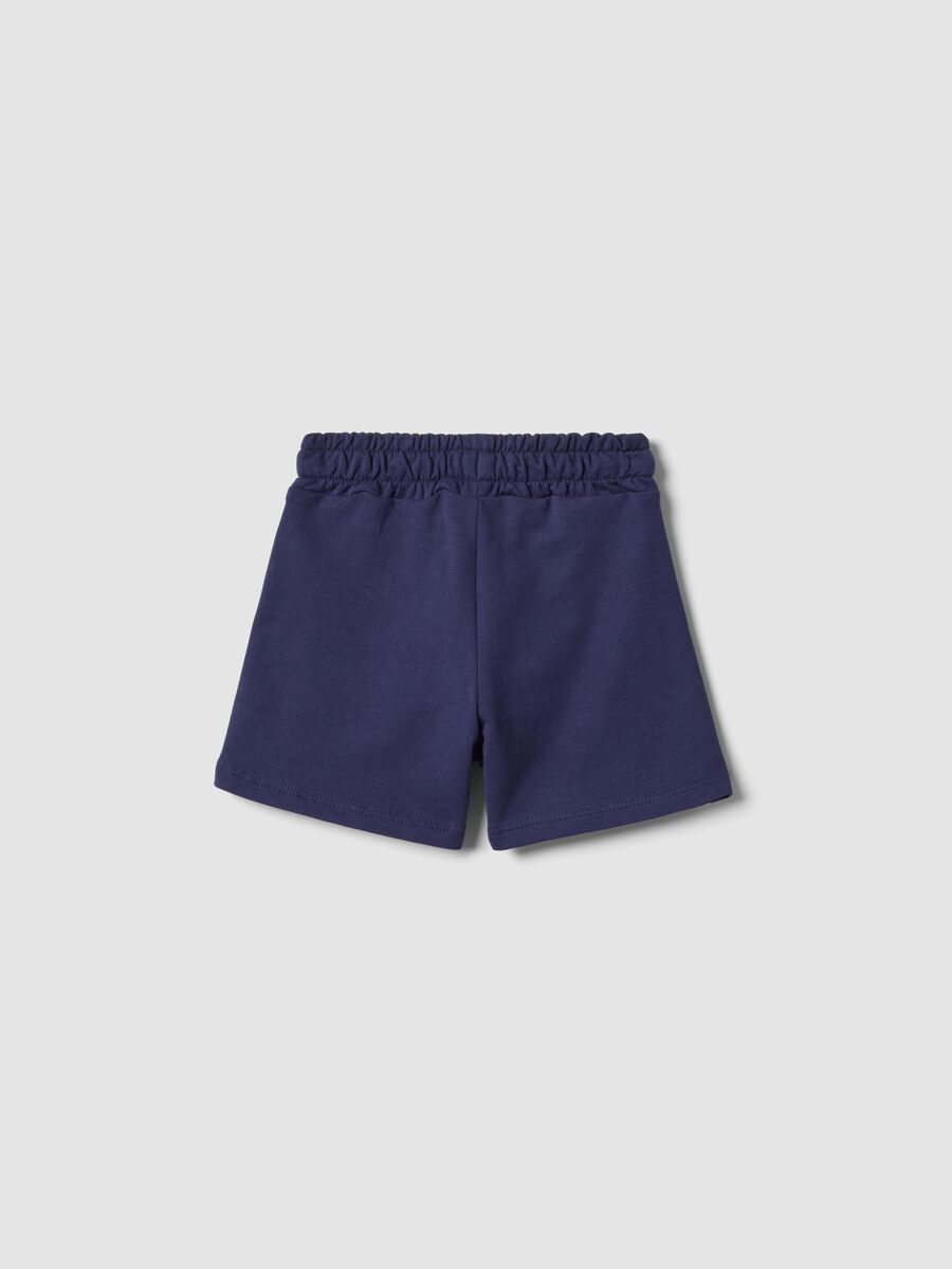 Girls' Regular Fit Blue Pure Cotton Shorts_1