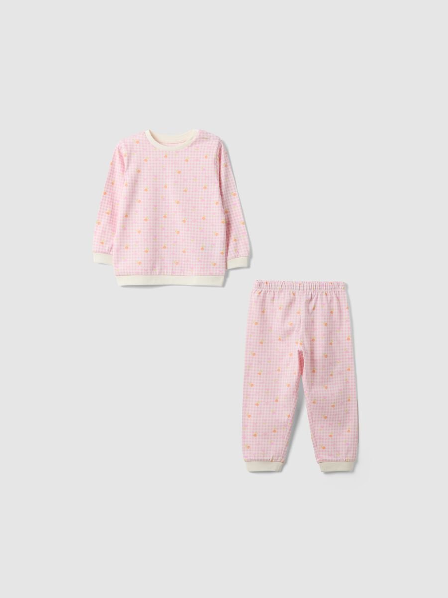 Pigiama in puro cotone rosa regular fit per bimba_0