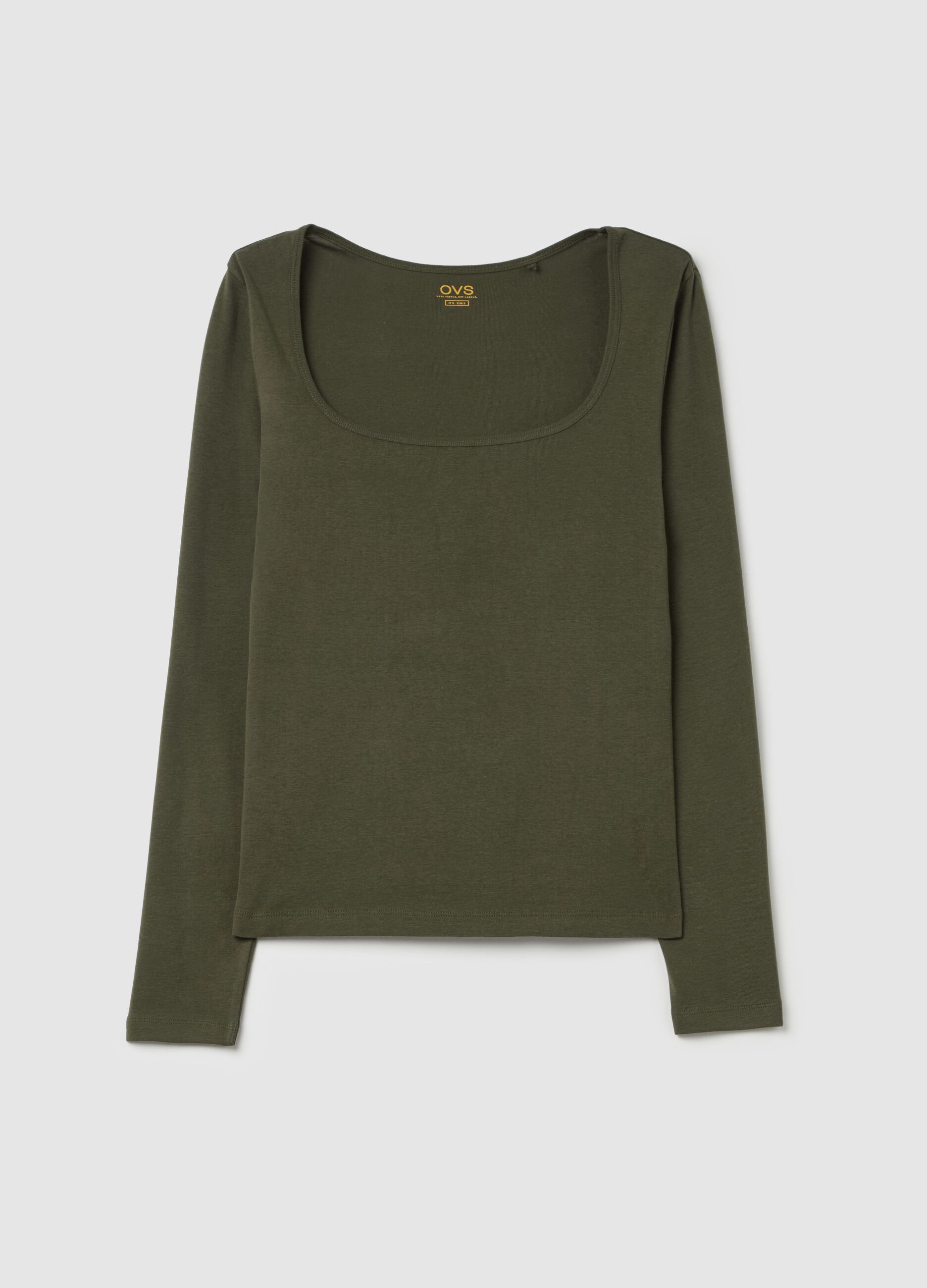 Cotton T-shirt with round neck