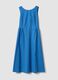 Blue pure cotton dress with boat neckline_0