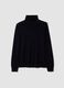 Navy blue pure merino wool turtleneck jumper, regular fit_0