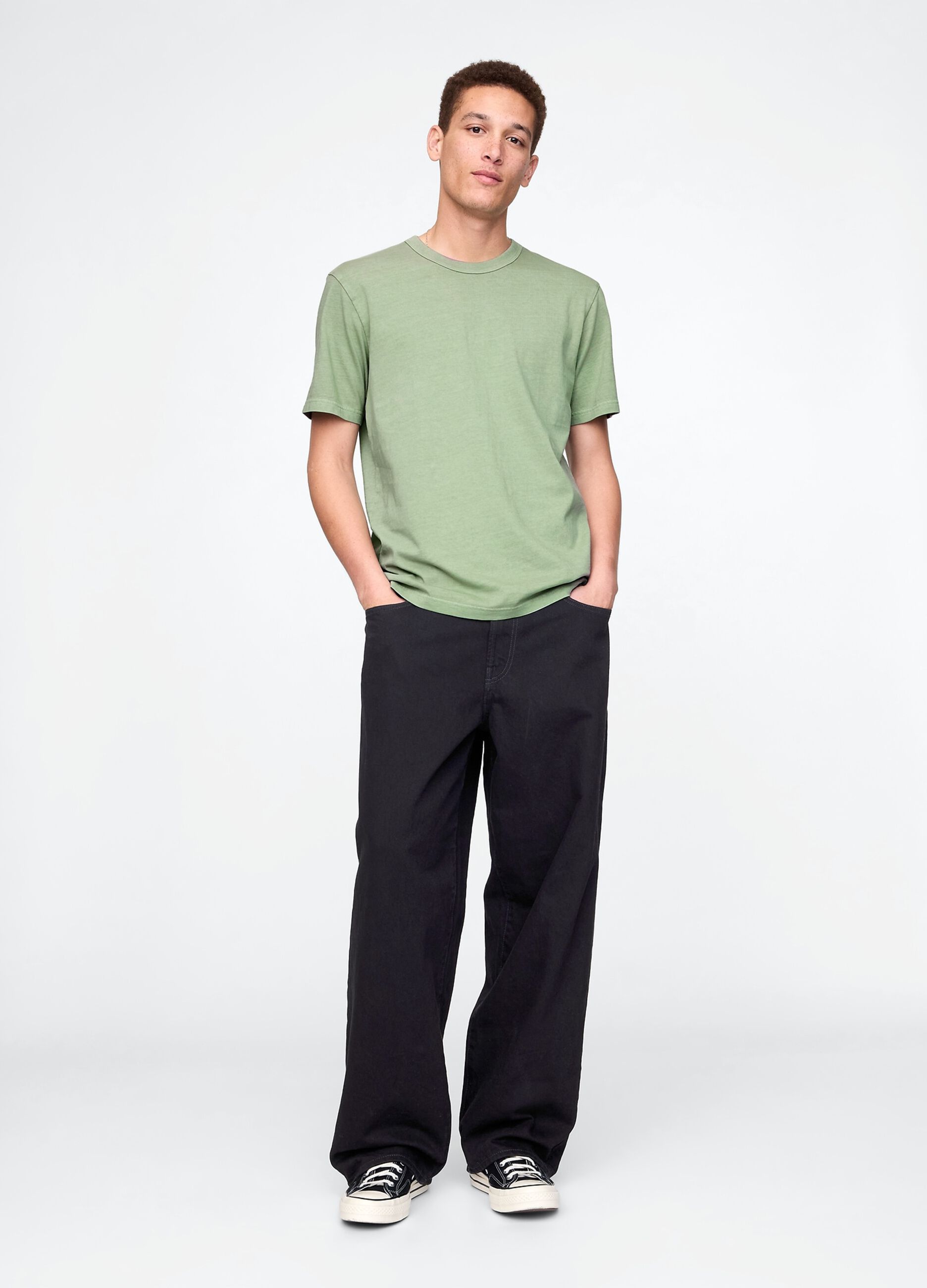 T-shirt verde a maniche corte in cotone Gap