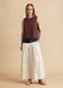 Pantaloni culotte bianchi in cotone elasticizzato_0