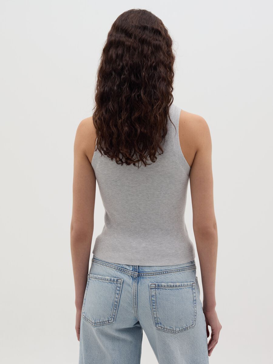 Ribbed tank top with halter neck_3