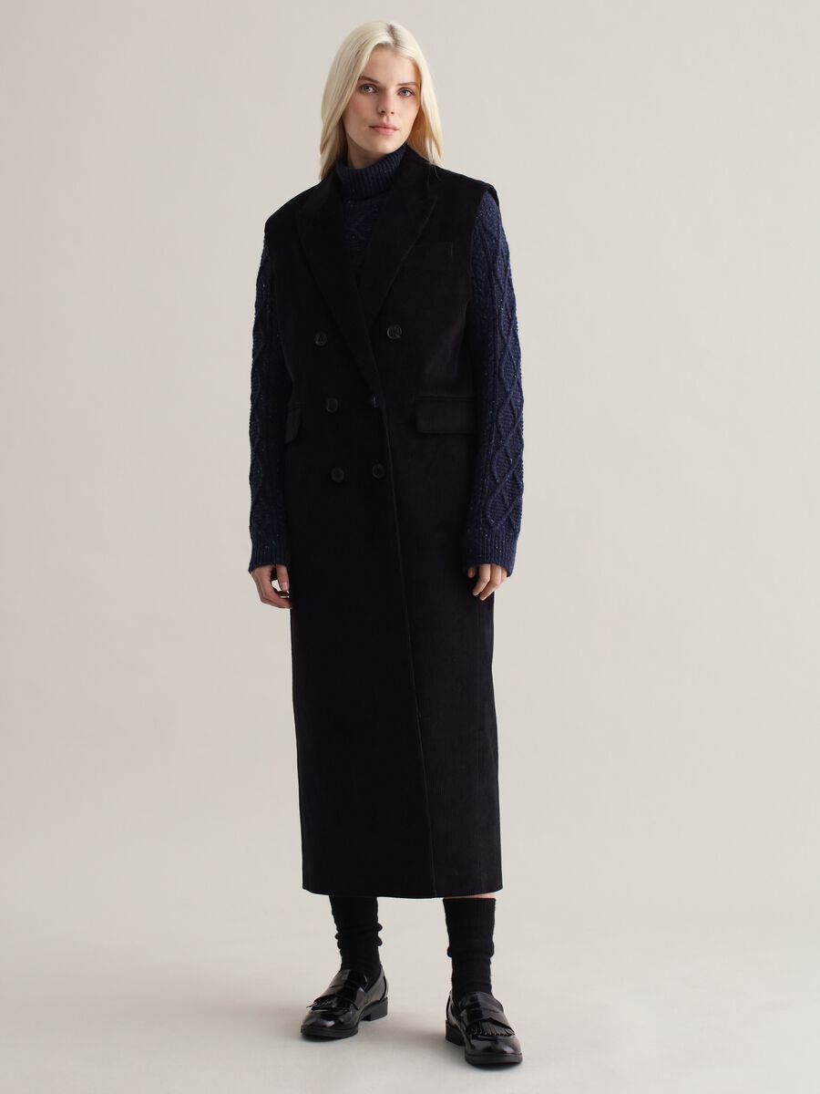 Long oversized double-breasted gilet_0