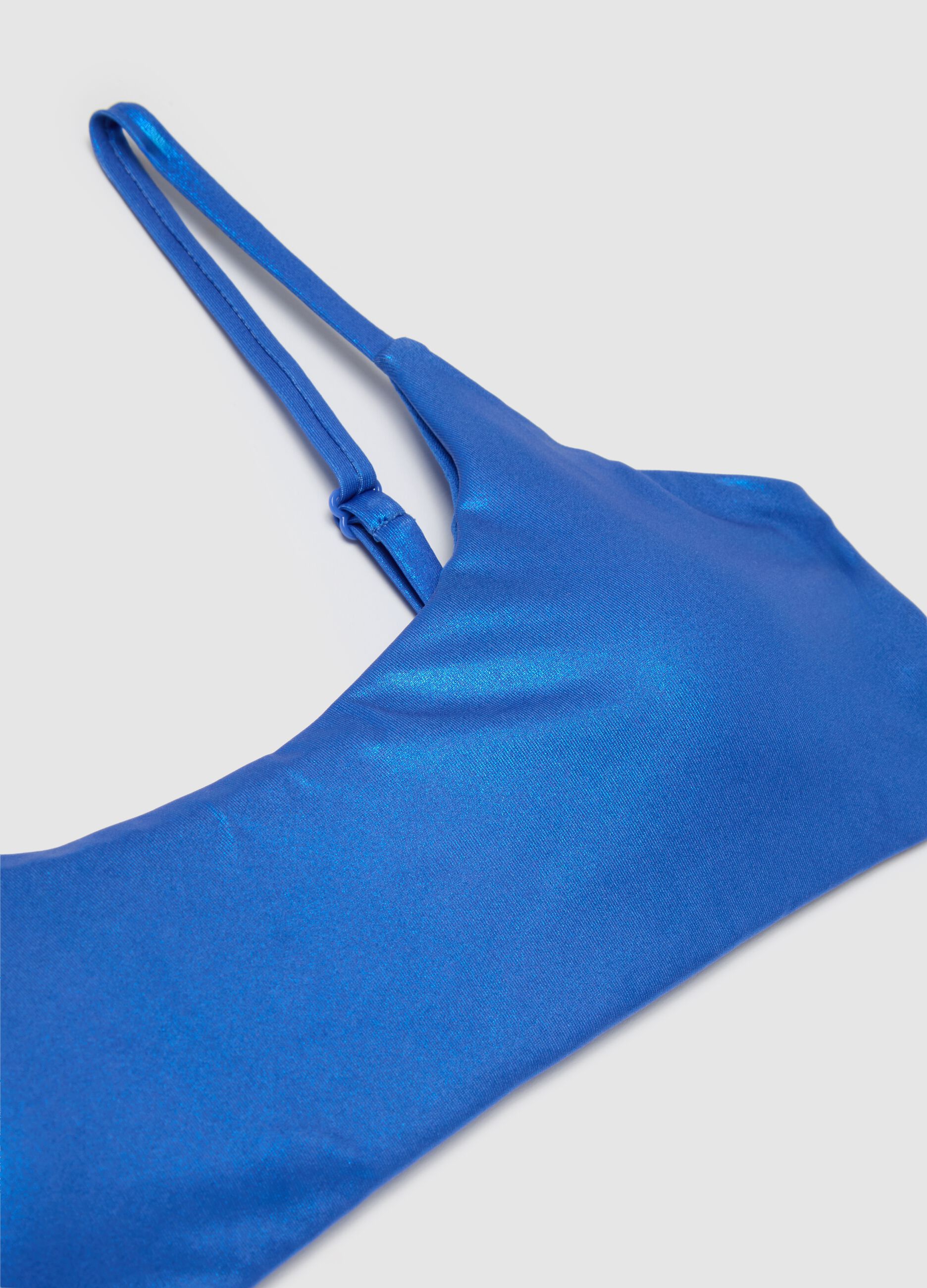 Bikini da ragazza in tessuto elasticizzato blu