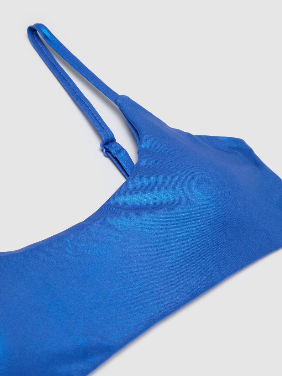Bikini da ragazza in tessuto elasticizzato blu_2