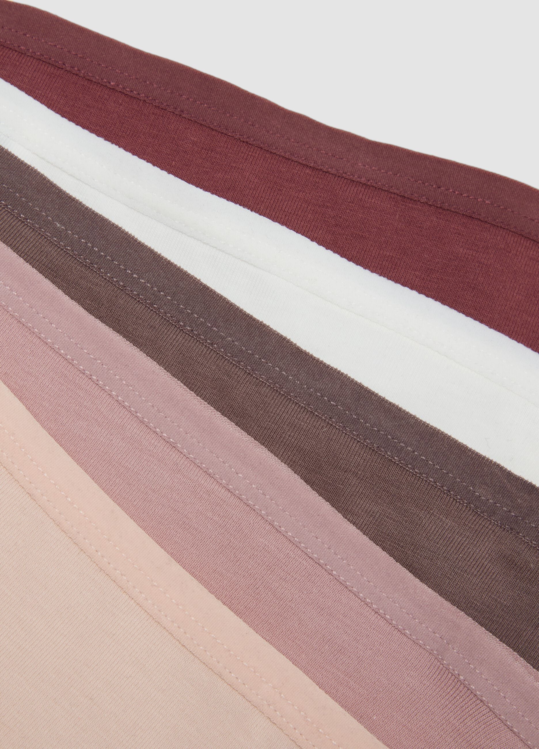 Multipack of five multicolour Brazilian briefs in stretch cotton