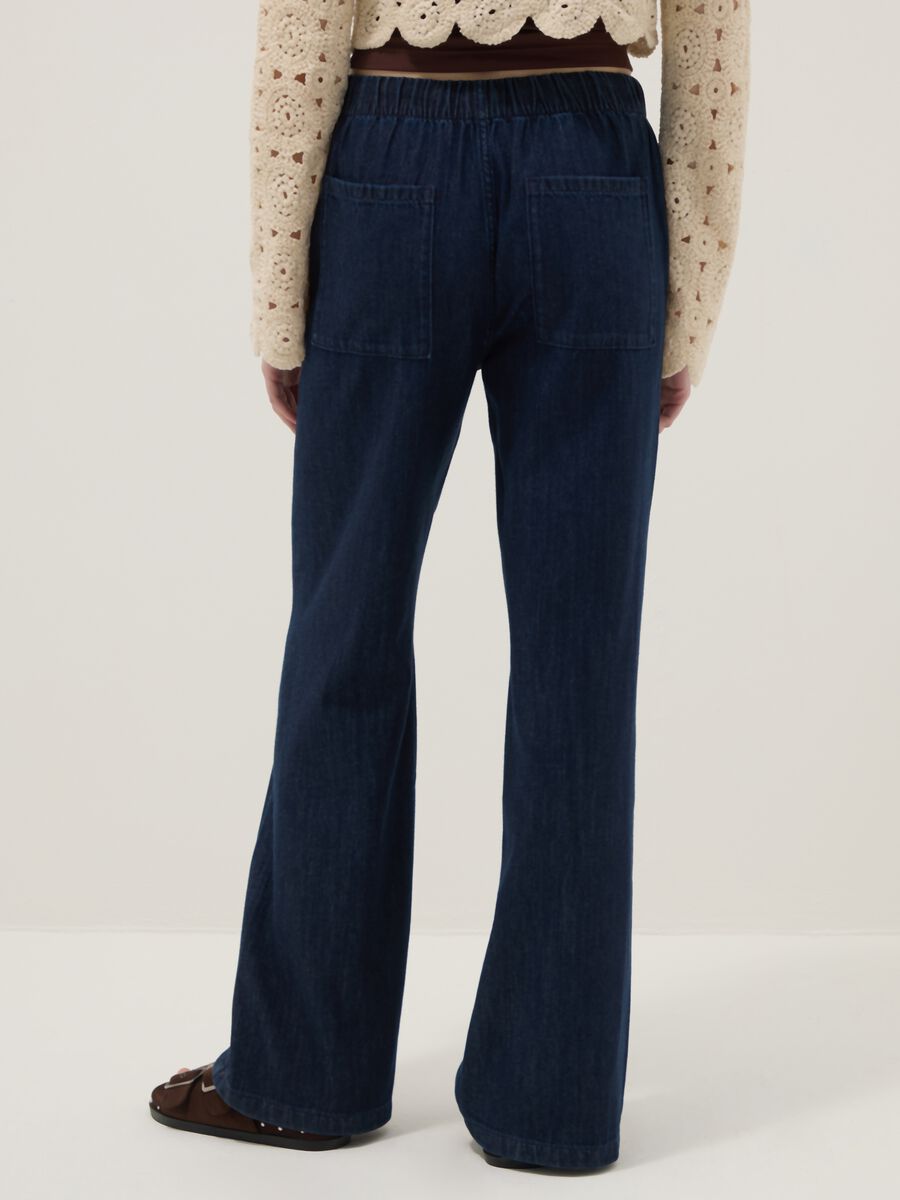 Pure Cotton Blue Denim Relaxed Fit Jogger Jeans_2