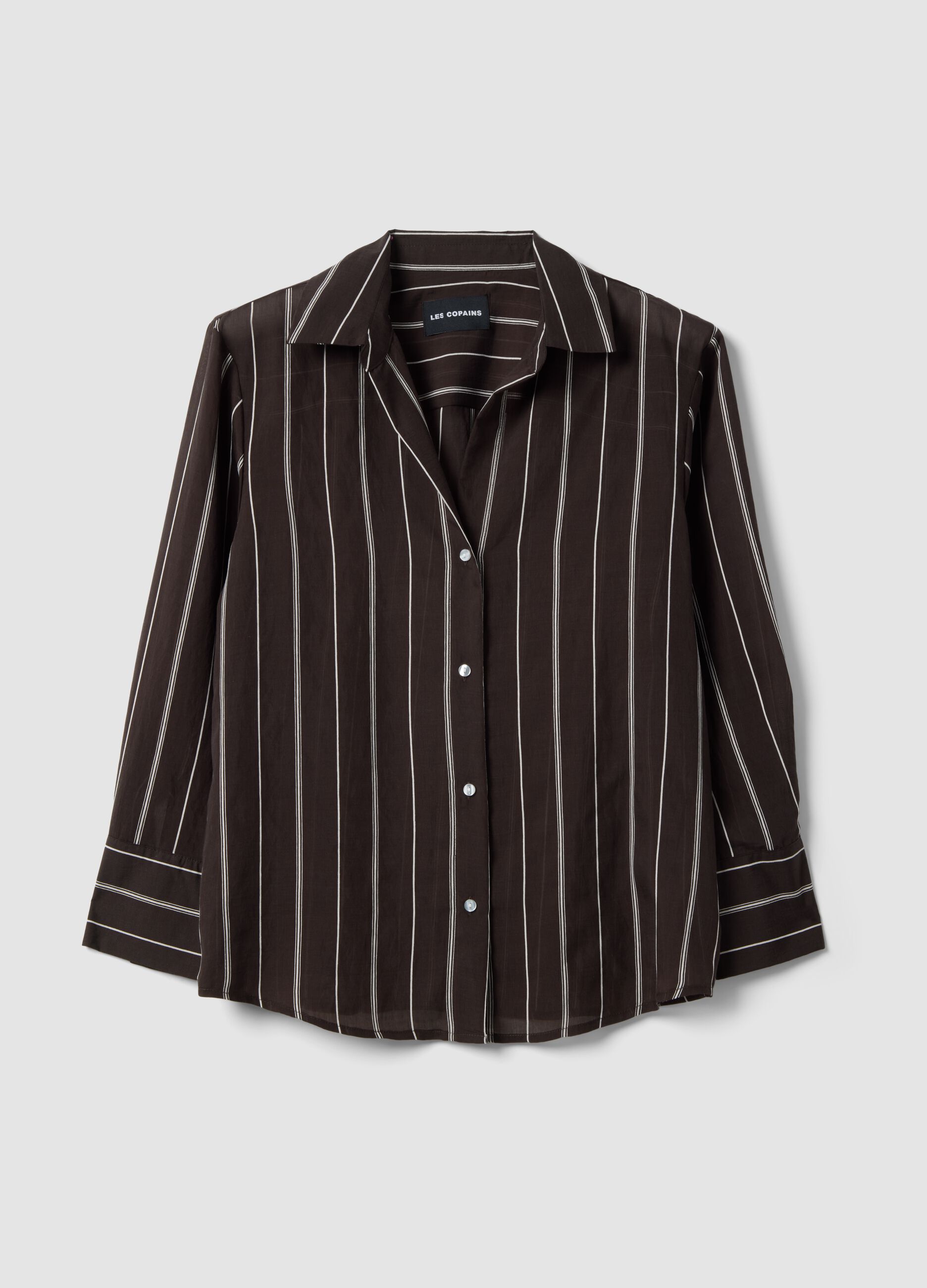 Camicia in misto lyocell a righe multicolor regular fit