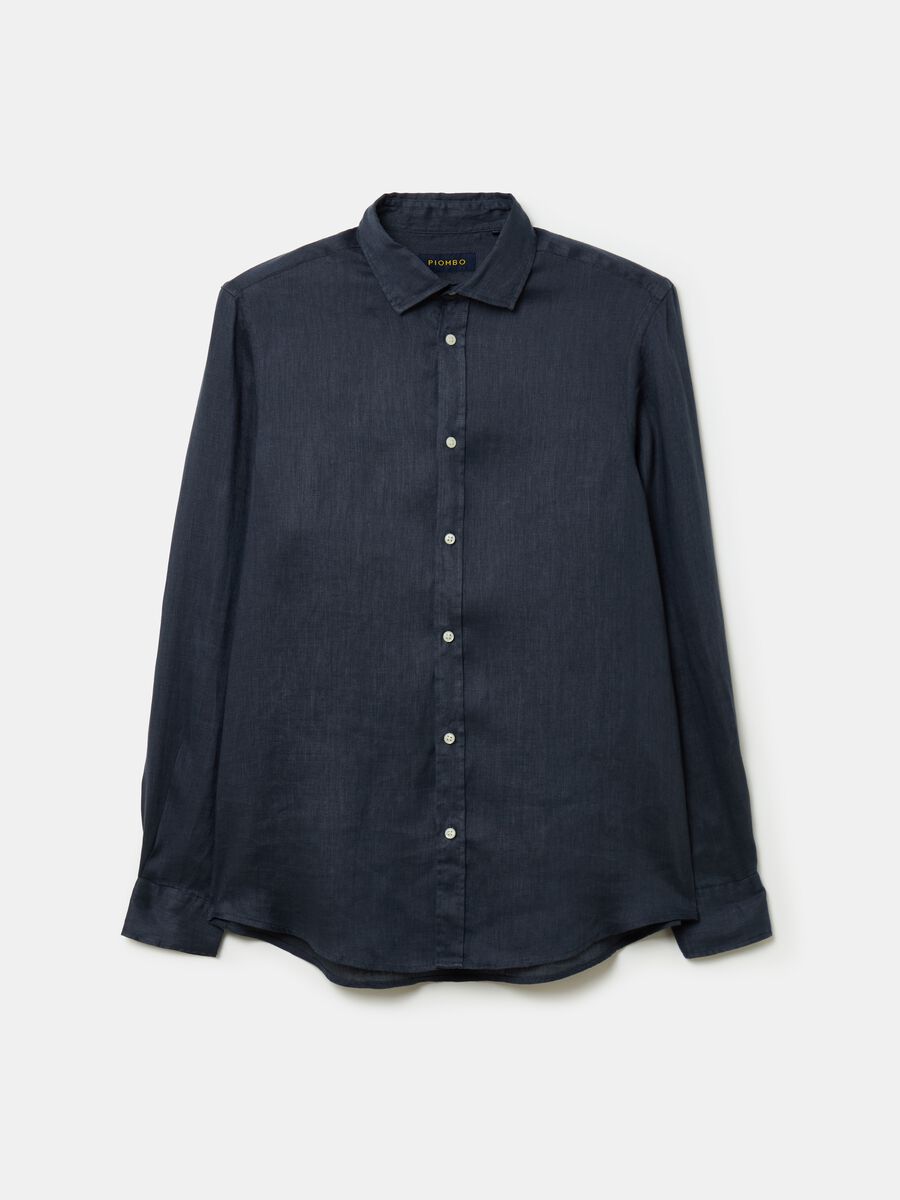 Solid colour linen shirt_3