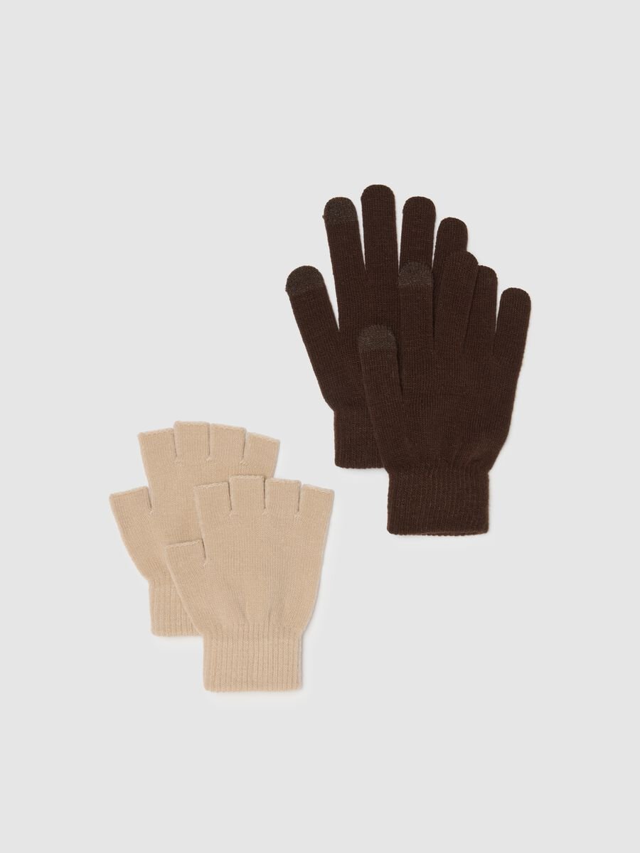 Two-pack multicolour full and half-finger gloves_0