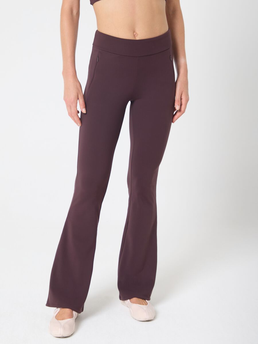 Leggings flare extra caldi in tessuto tecnico elasticizzato e tasche con zip ALTAVIA STUDIO_1